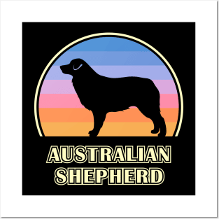 Australian Shepherd Vintage Sunset Dog Posters and Art